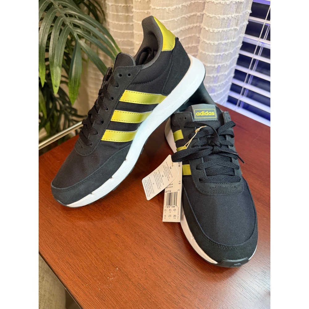 Adidas Retrorun Women Sneakers Black yellow‎ GX1114 Size 10 NEW